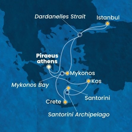 Grécko, Turecko z Pireusu na lodi Costa Pacifica