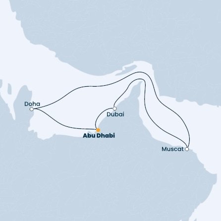 Spojené arabské emiráty, Katar, Omán z Abu Dhabi na lodi Costa Toscana