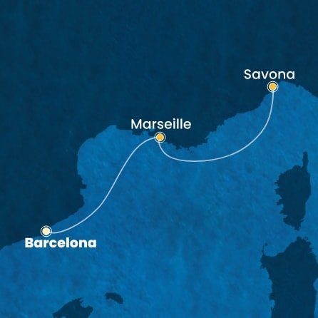 Španielsko, Francúzsko, Taliansko z Barcelony na lodi Costa Favolosa