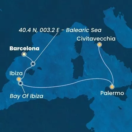 Španielsko, Taliansko z Barcelony na lodi Costa Toscana