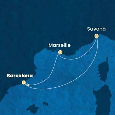Španielsko, Francúzsko, Taliansko z Barcelony na lodi Costa Favolosa