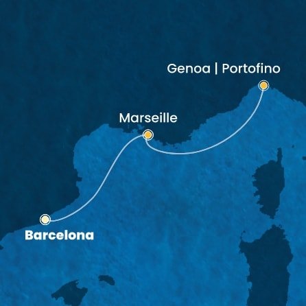 Španielsko, Francúzsko, Taliansko z Barcelony na lodi Costa Smeralda