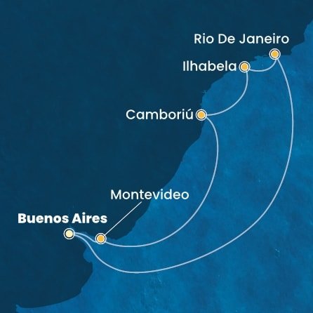 Argentína, Uruguaj, Brazília z Buenos Aires na lodi Costa Favolosa