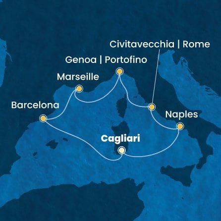 Taliansko, Francúzsko, Španielsko z Cagliari na lodi Costa Smeralda