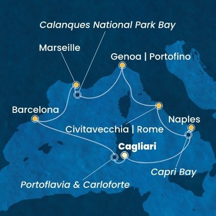 Taliansko, Francúzsko, Španielsko z Cagliari na lodi Costa Smeralda