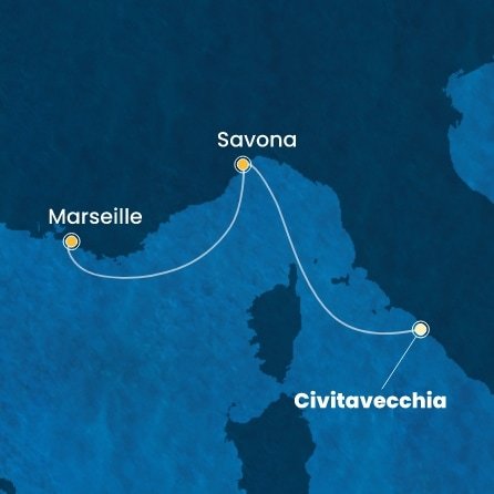 Taliansko, Francúzsko z Civitavechie na lodi Costa Smeralda