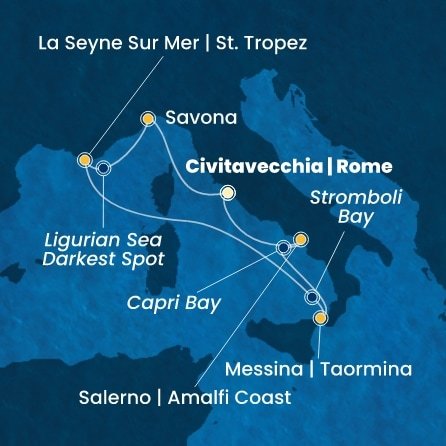 Taliansko, Francúzsko z Civitavechie na lodi Costa Fascinosa