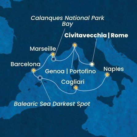 Taliansko, Francúzsko, Španielsko z Civitavechie na lodi Costa Toscana