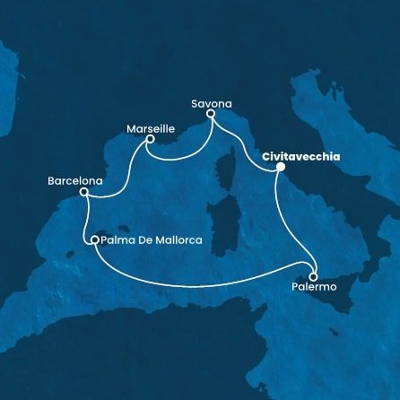 Taliansko, Francúzsko, Španielsko z Civitavechie na lodi Costa Toscana