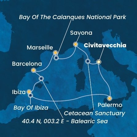 Taliansko, Francúzsko, Španielsko z Civitavechie na lodi Costa Toscana