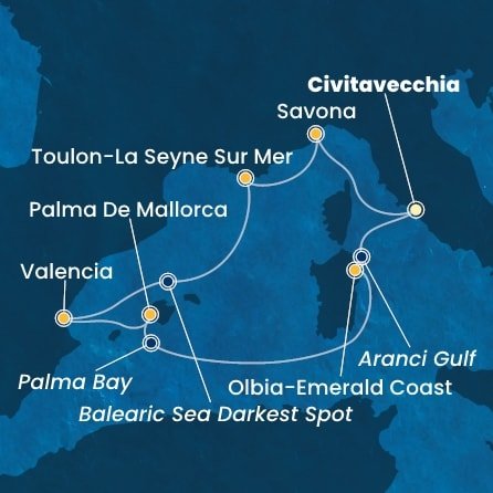 Taliansko, Francúzsko, Španielsko z Civitavechie na lodi Costa Pacifica