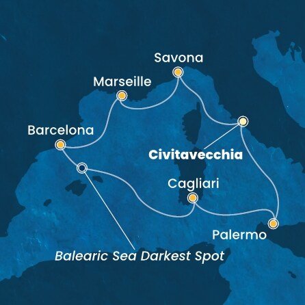 Taliansko, Francúzsko, Španielsko z Civitavechie na lodi Costa Smeralda