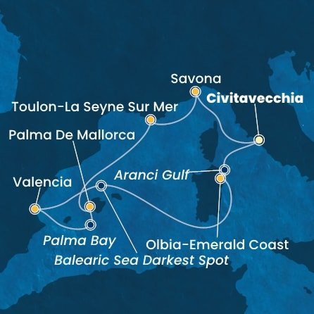 Taliansko, Francúzsko, Španielsko z Civitavechie na lodi Costa Pacifica