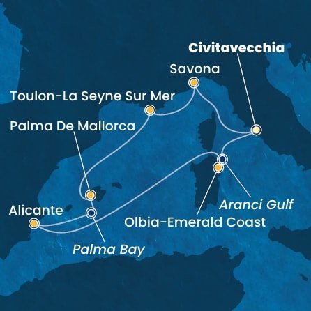 Taliansko, Francúzsko, Španielsko z Civitavechie na lodi Costa Pacifica