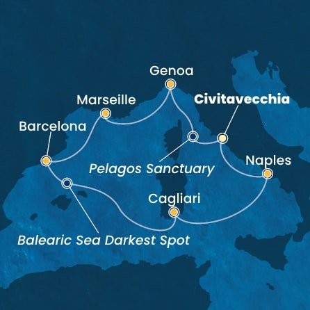 Taliansko, Francúzsko, Španielsko z Civitavechie na lodi Costa Smeralda