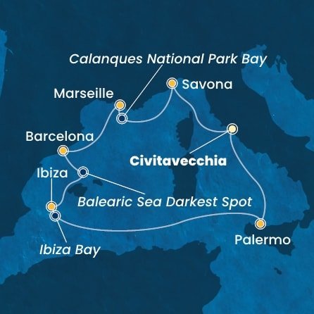Taliansko, Francúzsko, Španielsko z Civitavechie na lodi Costa Toscana