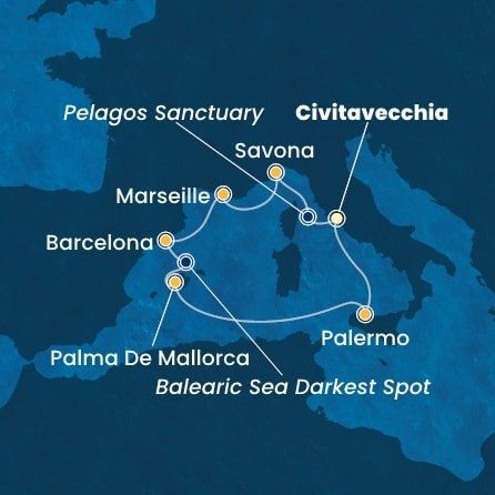 Taliansko, Francúzsko, Španielsko z Civitavechie na lodi Costa Toscana