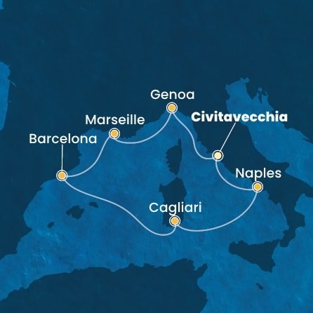 Taliansko, Francúzsko, Španielsko z Civitavechie na lodi Costa Toscana