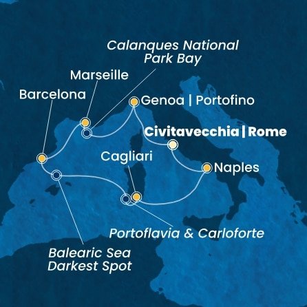Taliansko, Francúzsko, Španielsko z Civitavechie na lodi Costa Smeralda