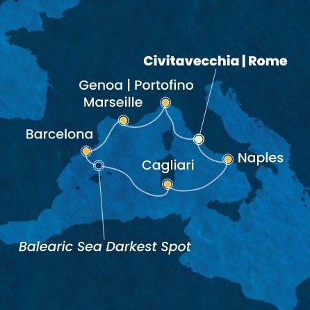 Taliansko, Francúzsko, Španielsko z Civitavechie na lodi Costa Smeralda