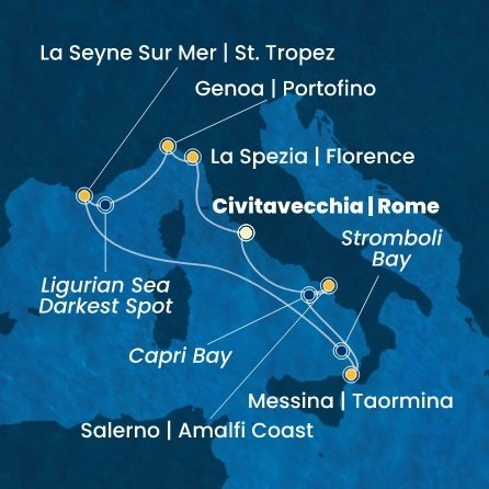 Taliansko, Francúzsko z Civitavechie na lodi Costa Fascinosa