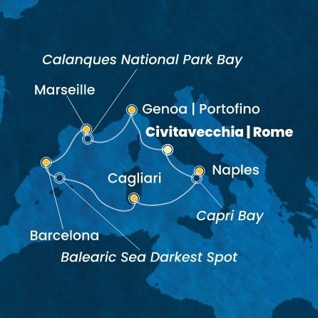 Taliansko, Francúzsko, Španielsko z Civitavechie na lodi Costa Toscana