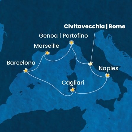Taliansko, Francúzsko, Španielsko z Civitavechie na lodi Costa Smeralda