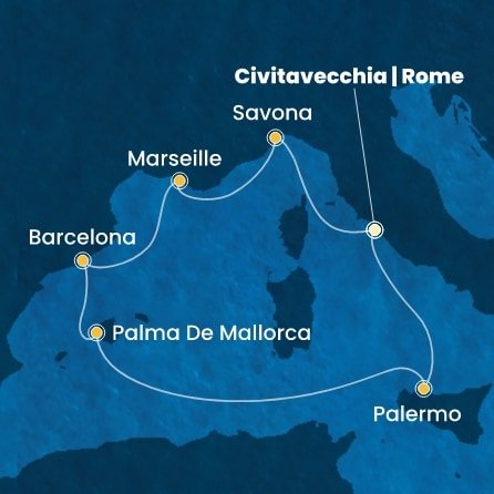 Taliansko, Francúzsko, Španielsko z Civitavechie na lodi Costa Toscana