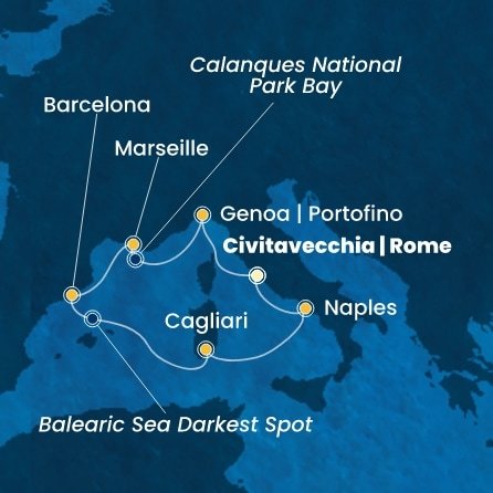 Taliansko, Francúzsko, Španielsko z Civitavechie na lodi Costa Toscana