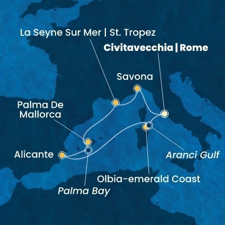 Taliansko, Francúzsko, Španielsko z Civitavechie na lodi Costa Pacifica