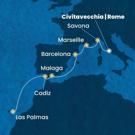 Taliansko, Francúzsko, Španielsko z Civitavechie na lodi Costa Smeralda