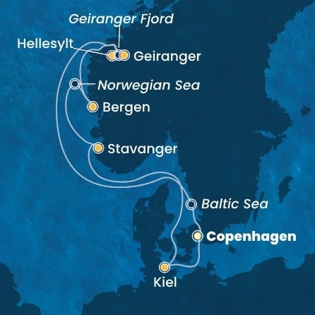 Dánsko, Nórsko, Nemecko z Kodaně na lodi Costa Diadema