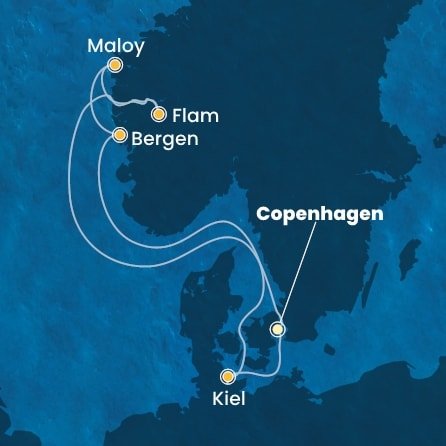Dánsko, Nórsko, Nemecko z Kodane na lodi Costa Diadema