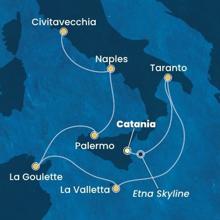 Taliansko, Malta, Tunisko z Katánie na lodi Costa Fascinosa