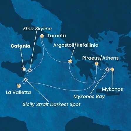 Taliansko, Grécko, Malta z Katánie na lodi Costa Fascinosa