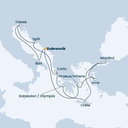 Chorvátsko, Taliansko, Grécko, Turecko z Dubrovníka na lodi Costa Deliziosa