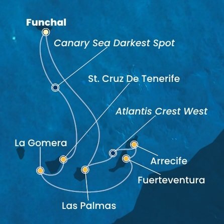Portugalsko, Španielsko, La Gomera z Funchalu na lodi Costa Pacifica