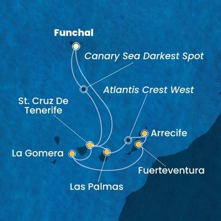 Portugalsko, Španielsko, La Gomera z Funchalu na lodi Costa Fortuna