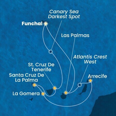 Portugalsko, Španielsko, La Gomera z Funchalu na lodi Costa Fortuna