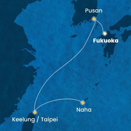 Japonsko, Južná Kórea, Tchaj-wan z Fukuoky na lodi Costa Serena