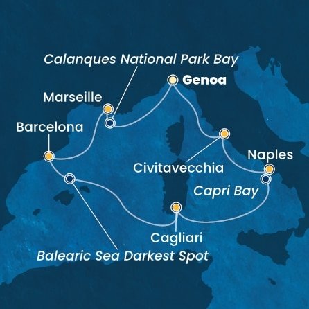 Taliansko, Francúzsko, Španielsko z Janova na lodi Costa Toscana