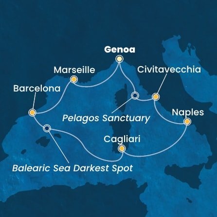 Taliansko, Francúzsko, Španielsko z Janova na lodi Costa Smeralda