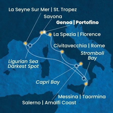 Taliansko, Francúzsko z Janova na lodi Costa Fascinosa