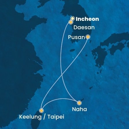 Južná Kórea, Japonsko, Tchaj-wan z Incheonu (Soulu) na lodi Costa Serena
