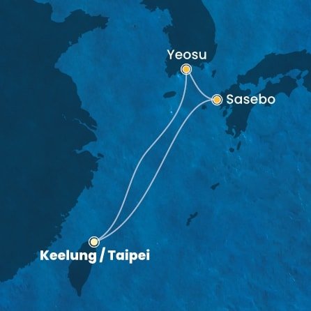 Tchaj-wan, Japonsko, Južná Kórea z Keelungu (Taipeje) na lodi Costa Serena