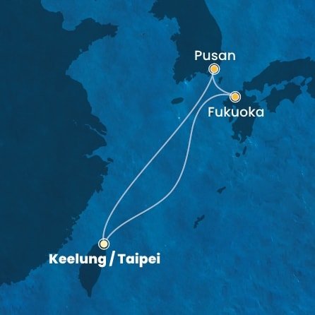 Tchaj-wan, Japonsko, Južná Kórea z Keelungu (Taipeje) na lodi Costa Serena
