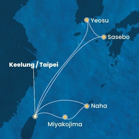 Tchaj-wan, Japonsko, Južná Kórea z Keelungu (Taipeje) na lodi Costa Serena