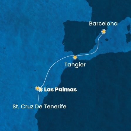 Španielsko, Maroko z Las Palmas na lodi Costa Smeralda