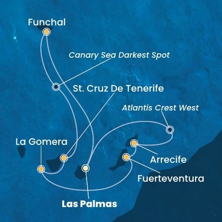 Španielsko, Portugalsko, La Gomera z Las Palmas na lodi Costa Pacifica