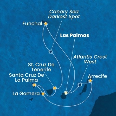 Španielsko, Portugalsko, La Gomera z Las Palmas na lodi Costa Fortuna